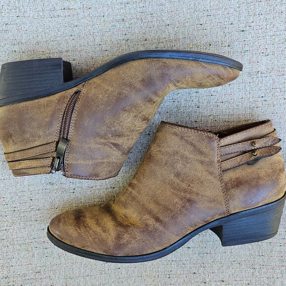 Xappeal Women's Booties Boots Brown Chunky Heeled Rugged Shooties 8 - Picture 9 of 16